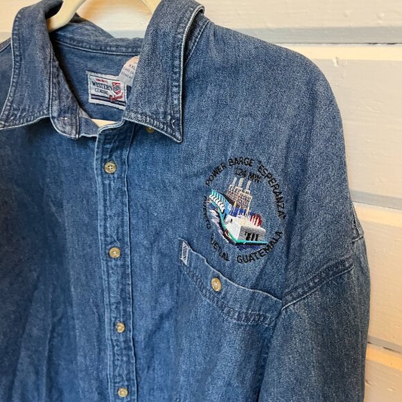Vintage Western Classics Guatemala Denim Button-Up Shirt - Picture 4 of 4